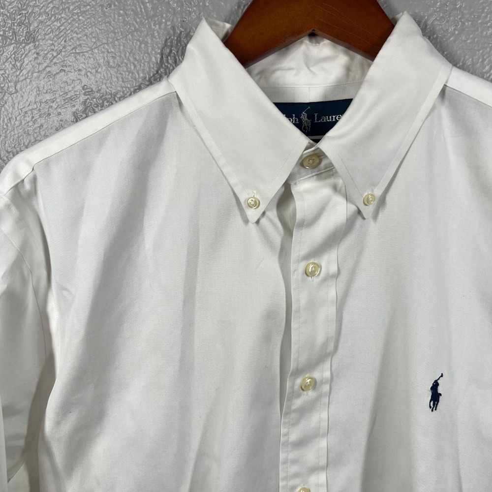 Ralph Lauren Classic Fit White Button Down Shirt Mens 16.5 32/33 Cotton Pony